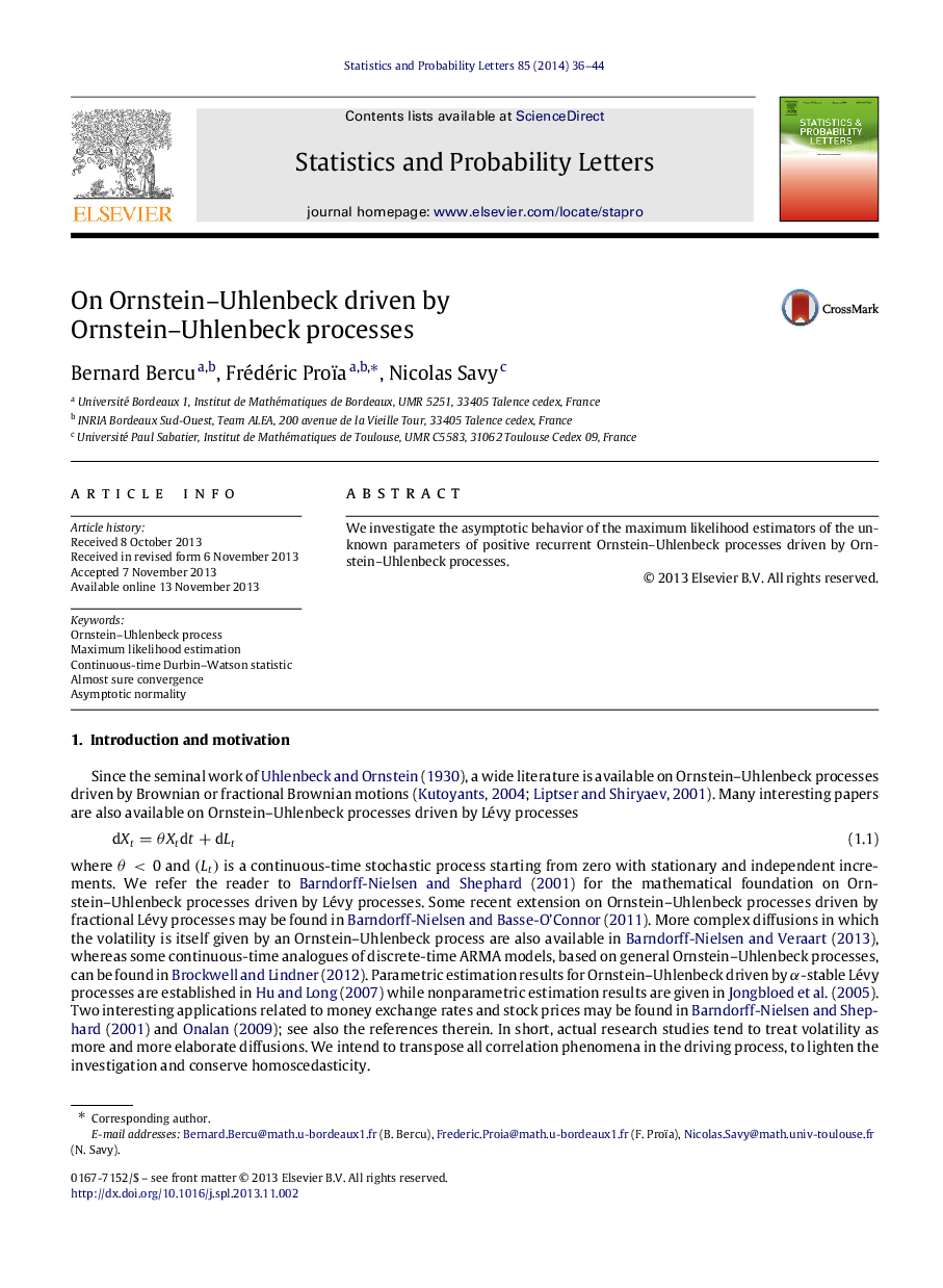 On Ornstein-Uhlenbeck driven by Ornstein-Uhlenbeck processes