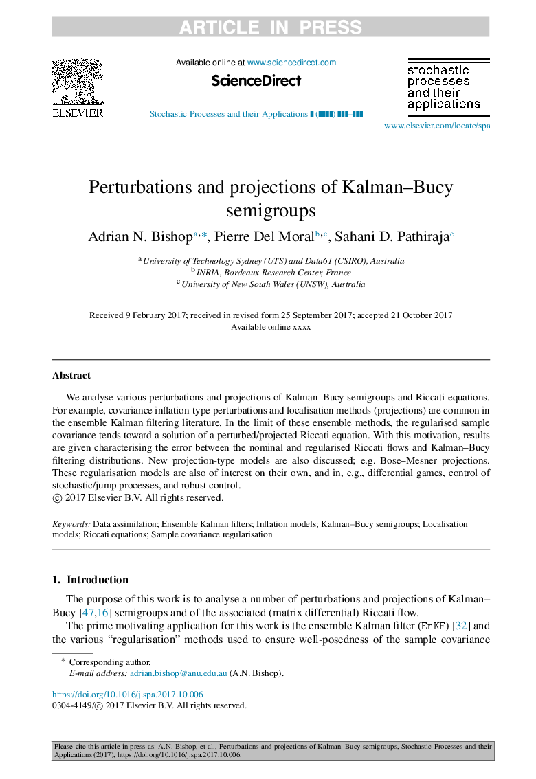 Perturbations and projections of Kalman-Bucy semigroups