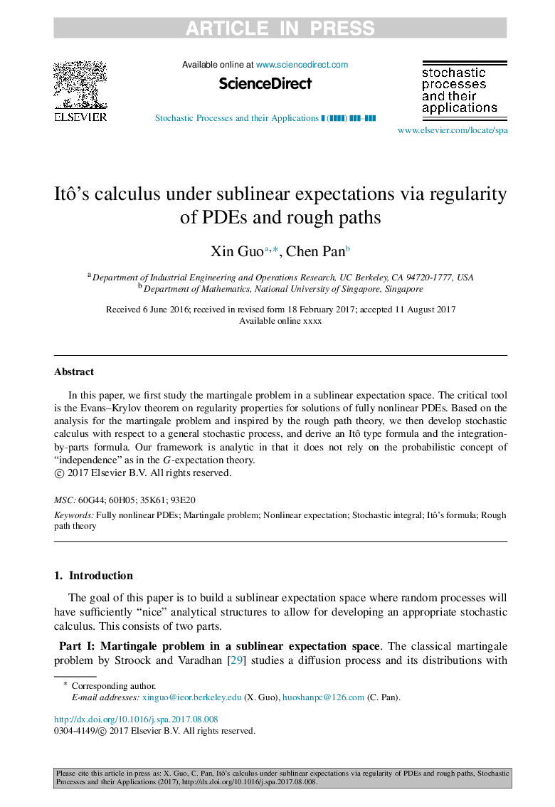 ItÃ´'s calculus under sublinear expectations via regularity of PDEs and rough paths