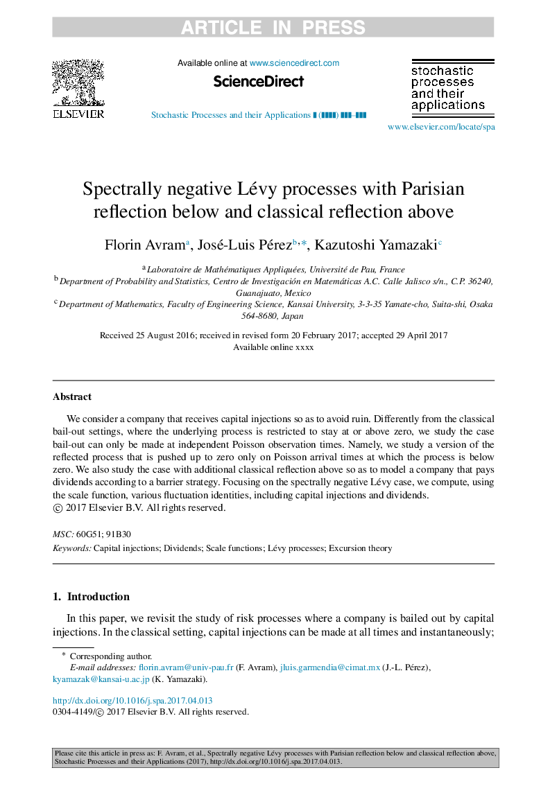 Spectrally negative Lévy processes with Parisian reflection below and classical reflection above