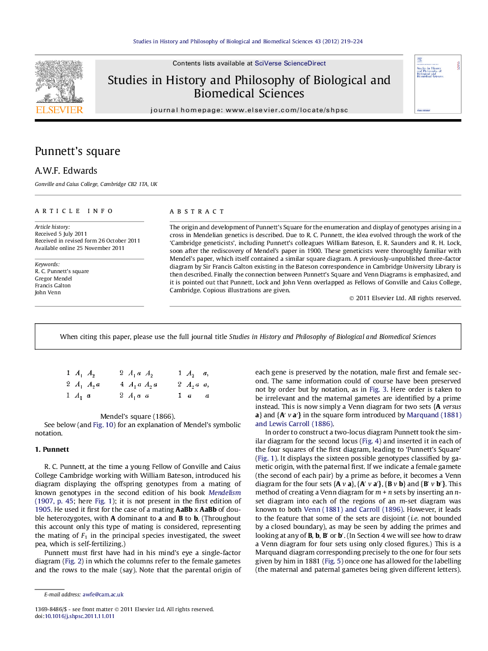 Punnett's square