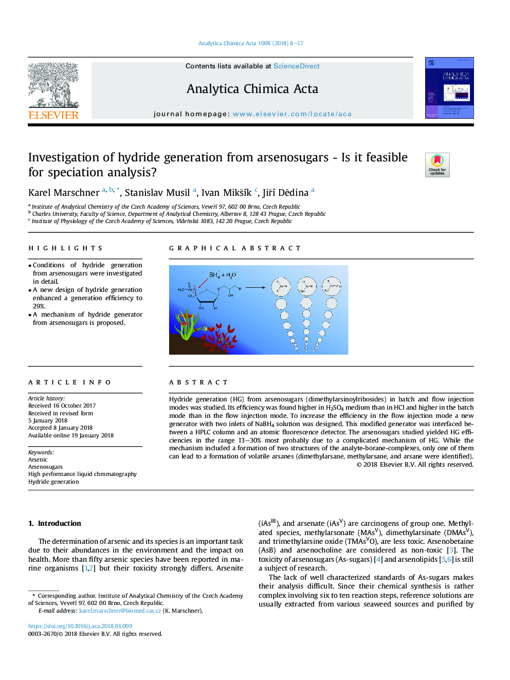 Investigation of hydride generation from arsenosugars - Is it feasible for speciation analysis?