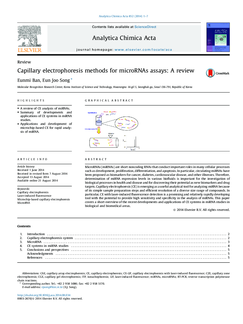 Capillary electrophoresis methods for microRNAs assays: A review