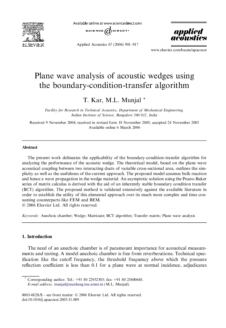 Plane wave analysis of acoustic wedges using the boundary-condition-transfer algorithm