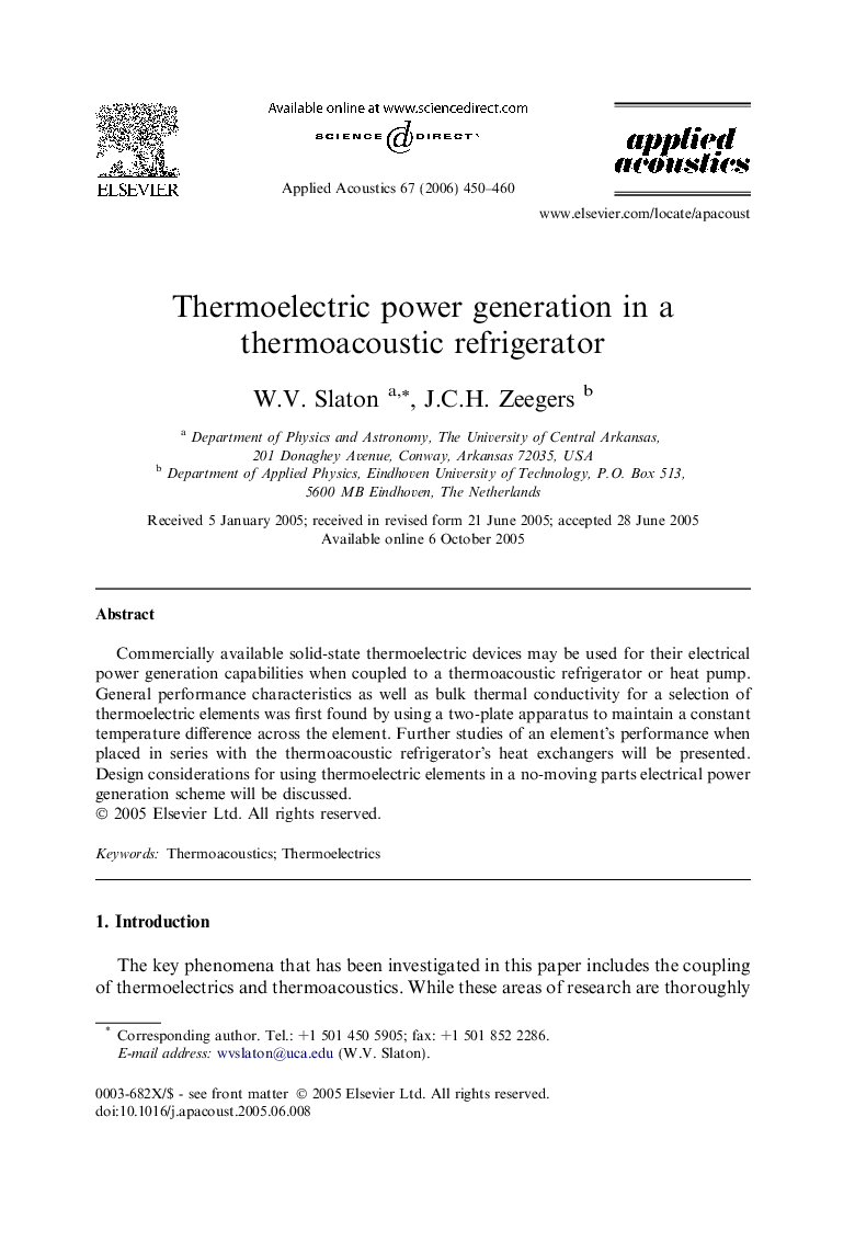 Thermoelectric power generation in a thermoacoustic refrigerator