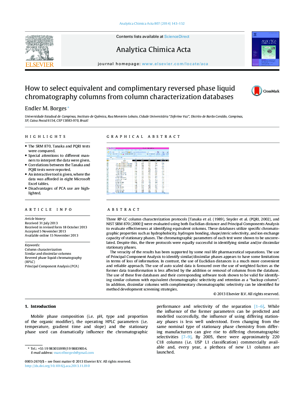 How to select equivalent and complimentary reversed phase liquid chromatography columns from column characterization databases