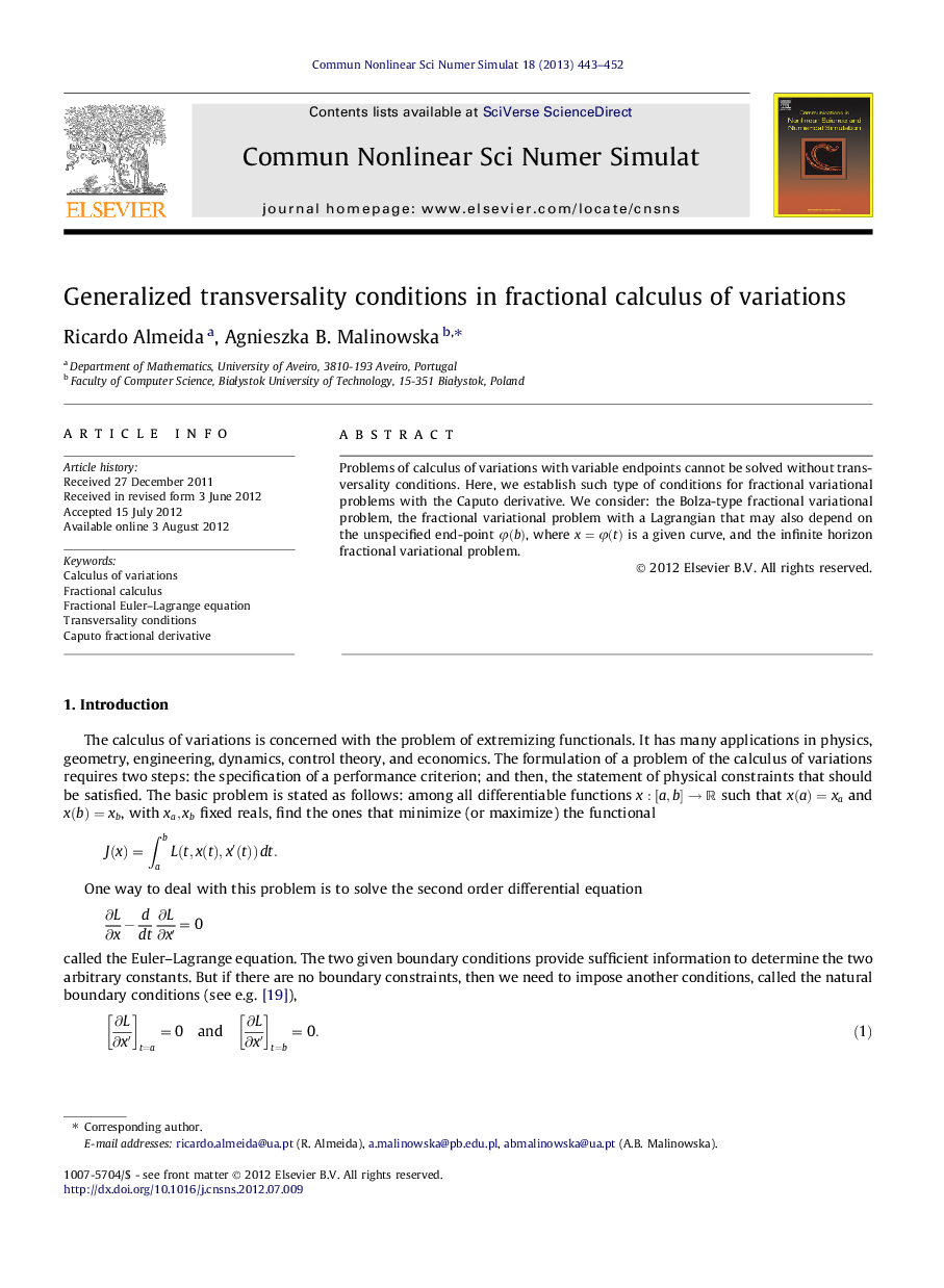 Generalized transversality conditions in fractional calculus of variations