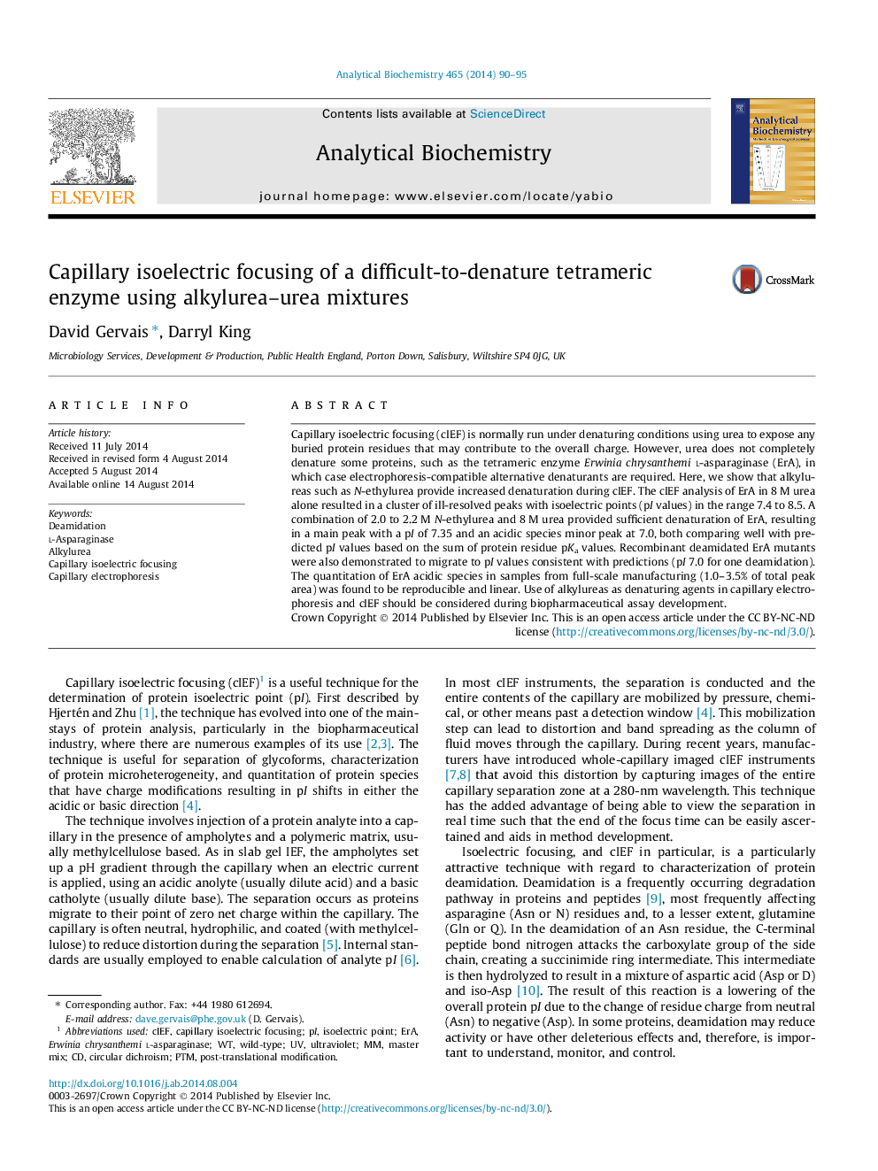 Capillary isoelectric focusing of a difficult-to-denature tetrameric enzyme using alkylurea-urea mixtures