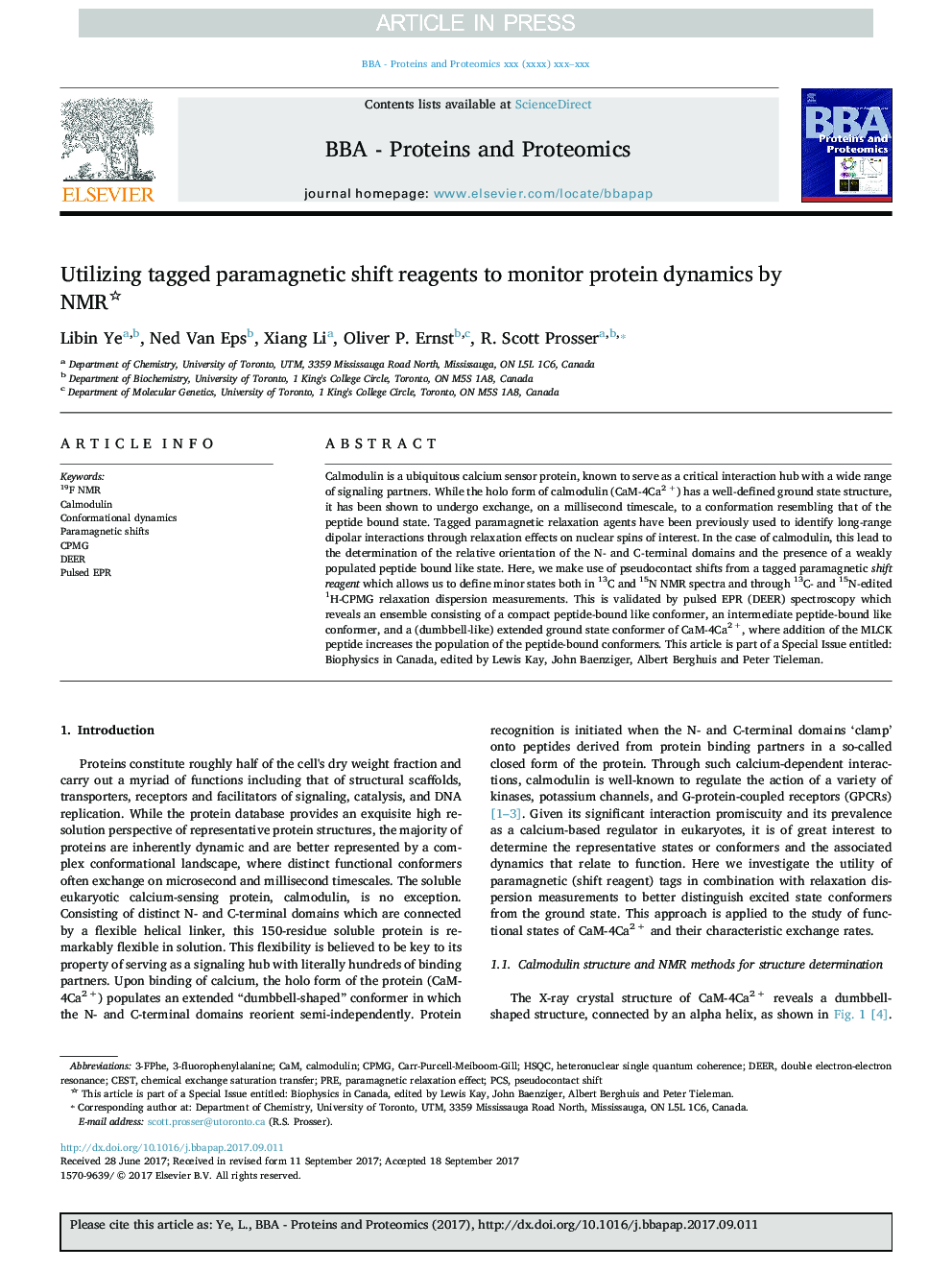 Utilizing tagged paramagnetic shift reagents to monitor protein dynamics by NMR