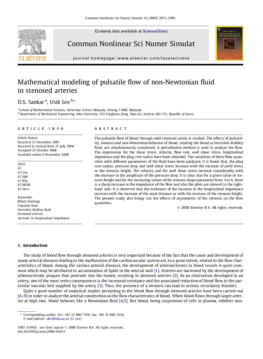 Mathematical modeling of pulsatile flow of non-Newtonian fluid in stenosed arteries