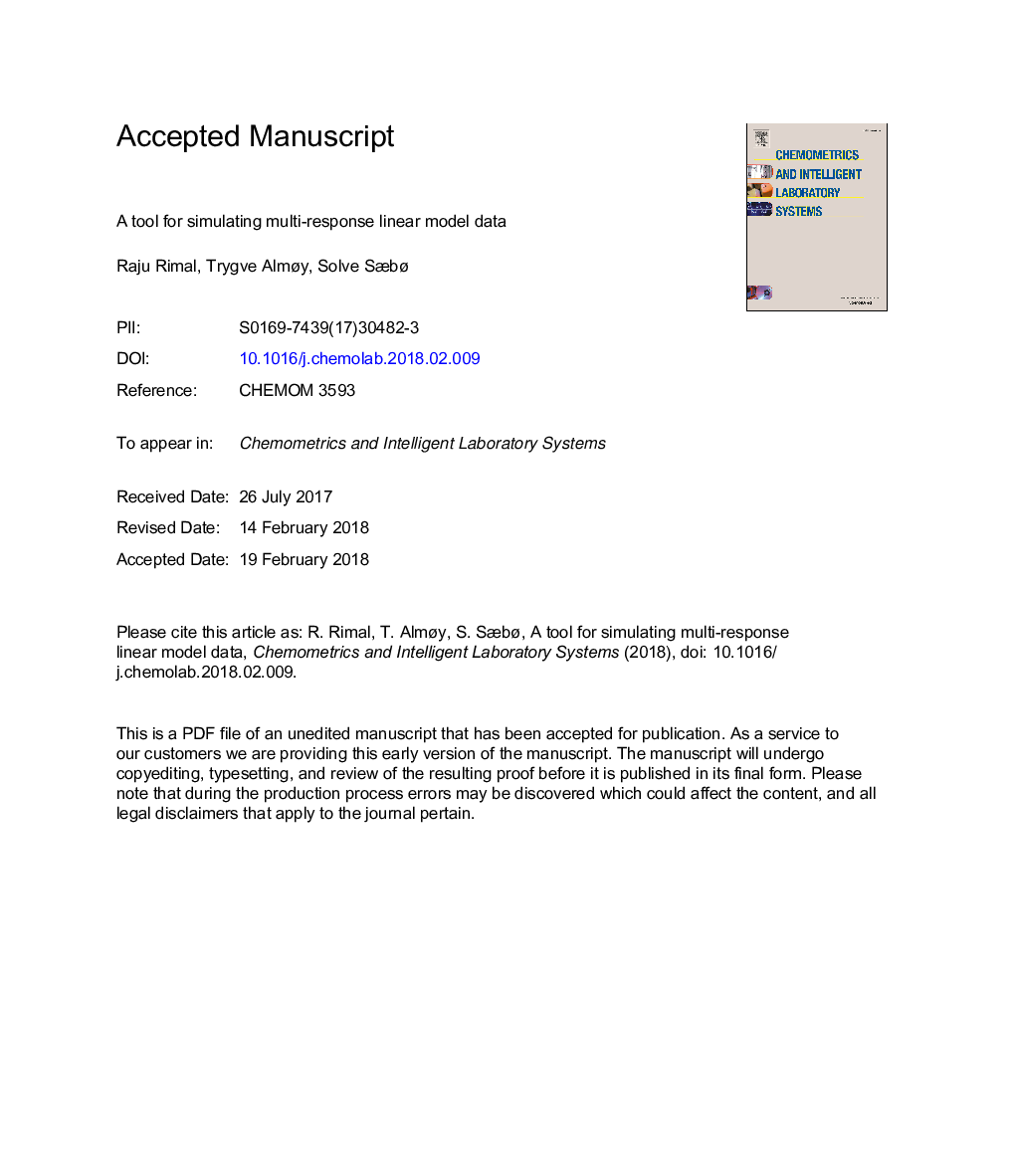 A tool for simulating multi-response linear model data