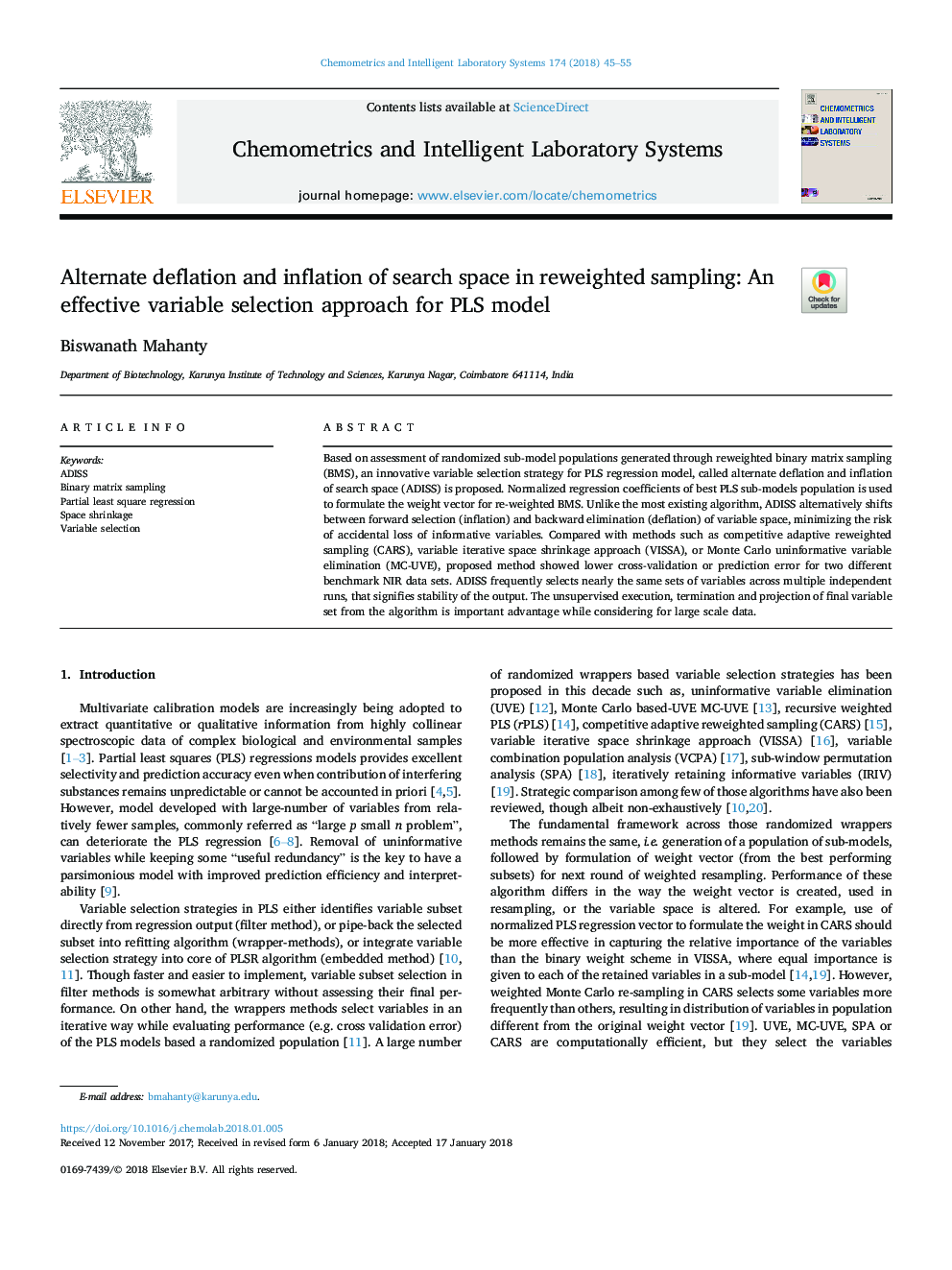 Alternate deflation and inflation of search space in reweighted sampling: An effective variable selection approach for PLS model