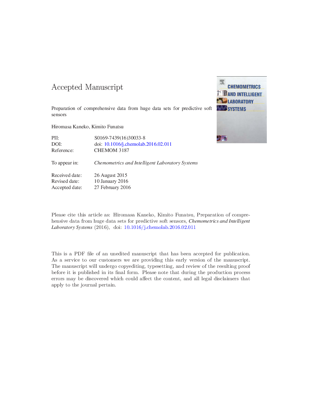 Preparation of comprehensive data from huge data sets for predictive soft sensors