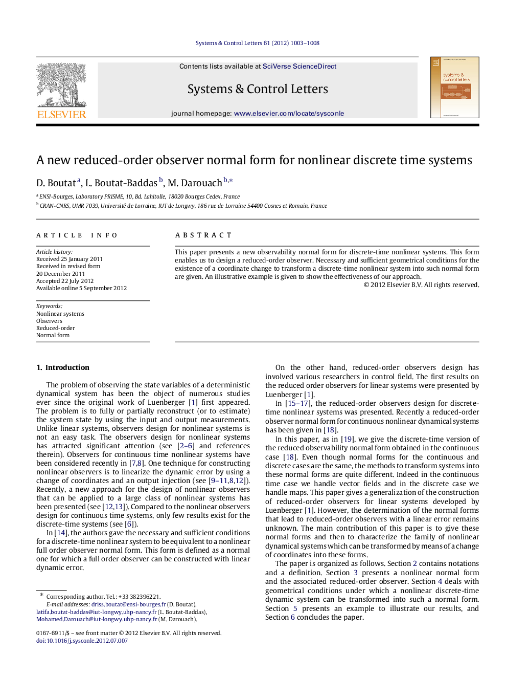 A new reduced-order observer normal form for nonlinear discrete time systems