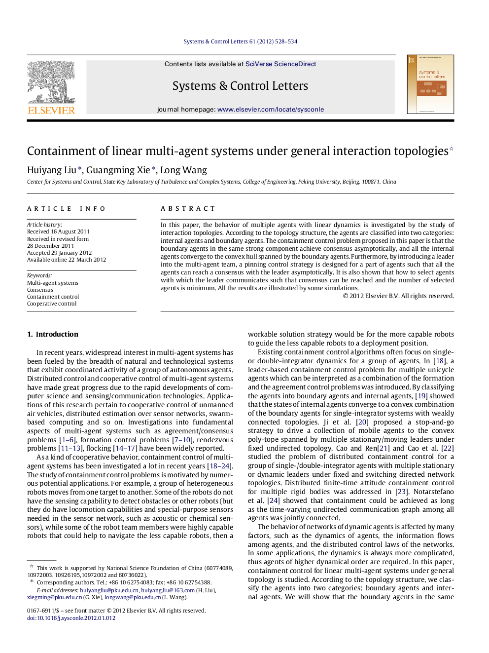 Containment of linear multi-agent systems under general interaction topologies 