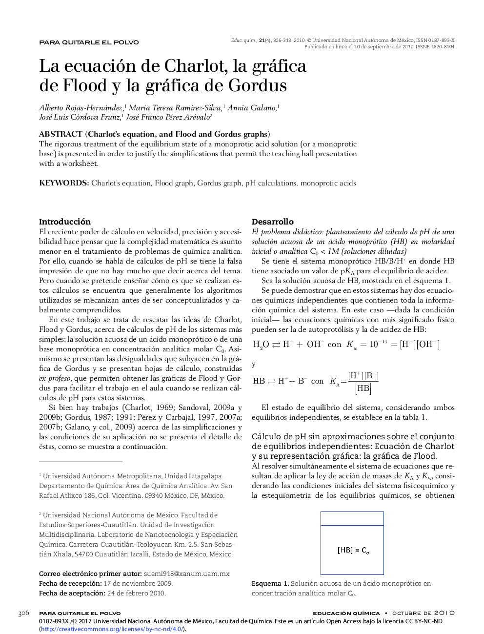 La ecuación de Charlot, la gráfica de Flood y la gráfica de Gordus