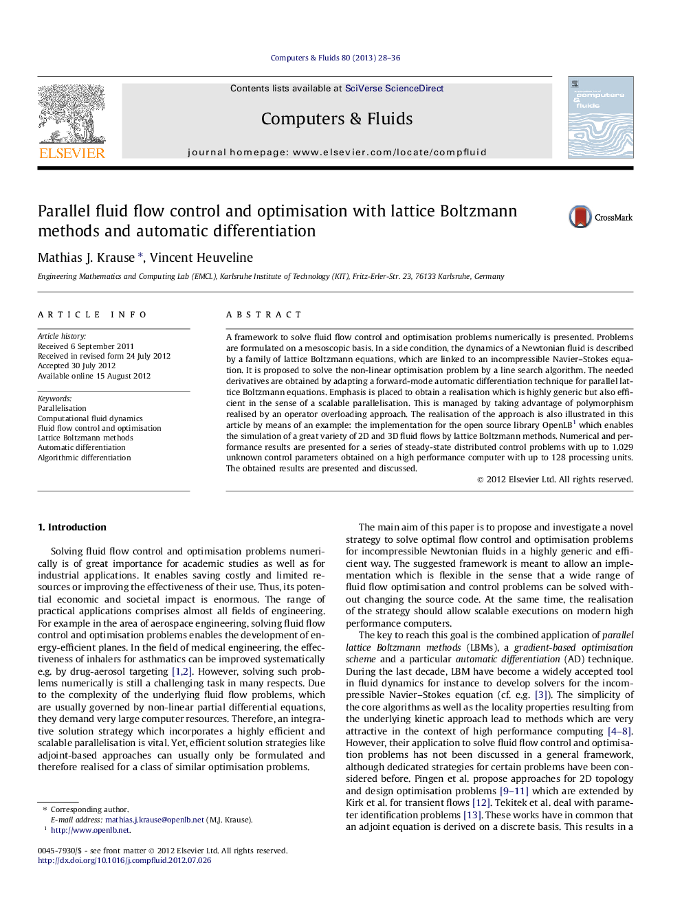 Parallel fluid flow control and optimisation with lattice Boltzmann methods and automatic differentiation