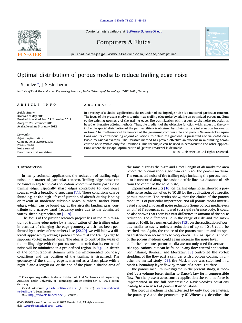 Optimal distribution of porous media to reduce trailing edge noise