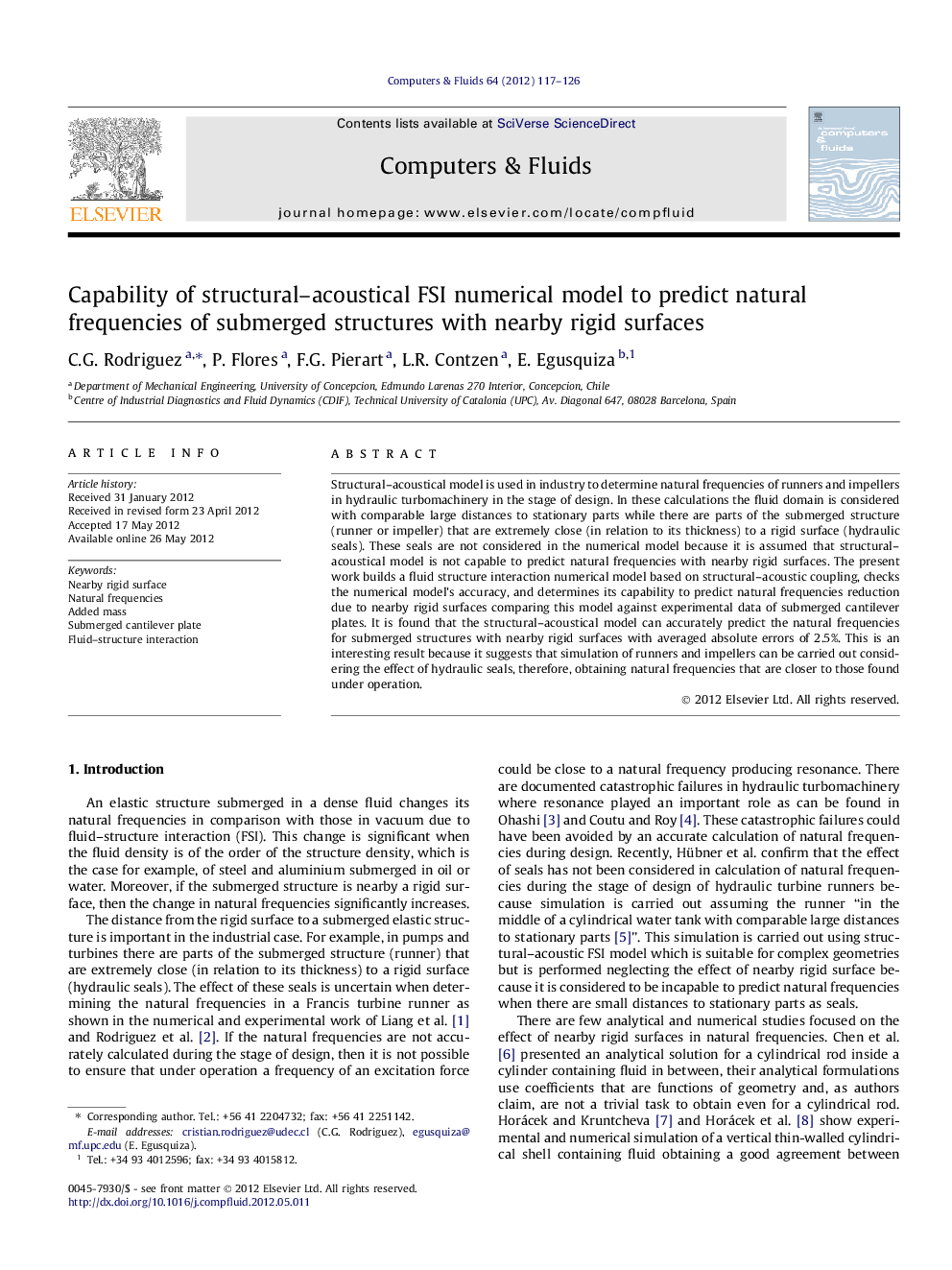 Capability of structural–acoustical FSI numerical model to predict natural frequencies of submerged structures with nearby rigid surfaces