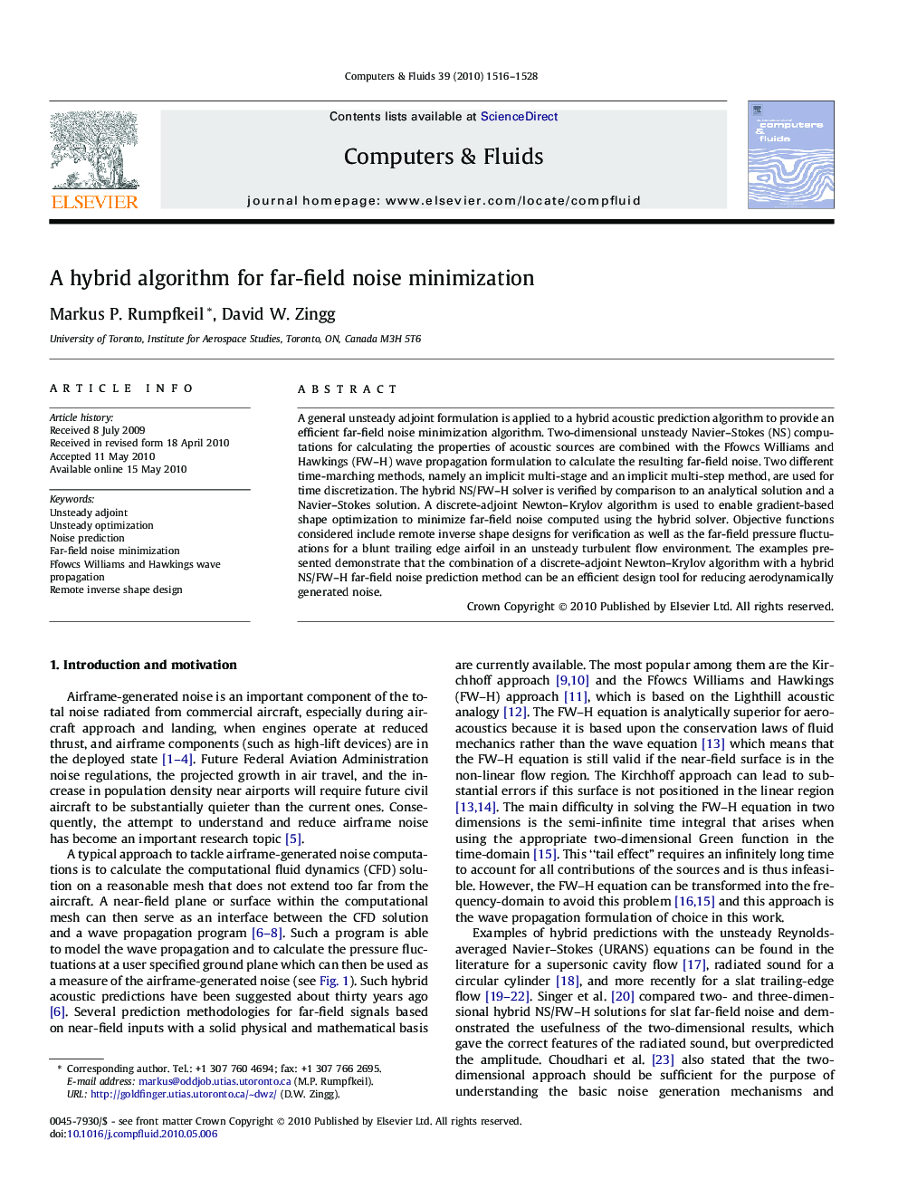 A hybrid algorithm for far-field noise minimization