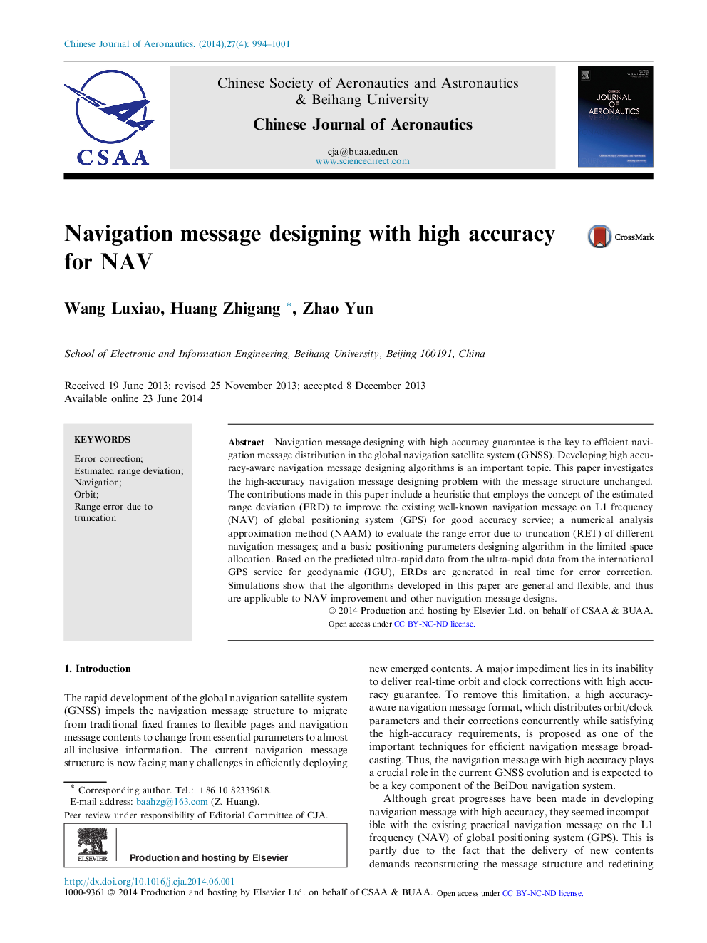 Navigation message designing with high accuracy for NAV 