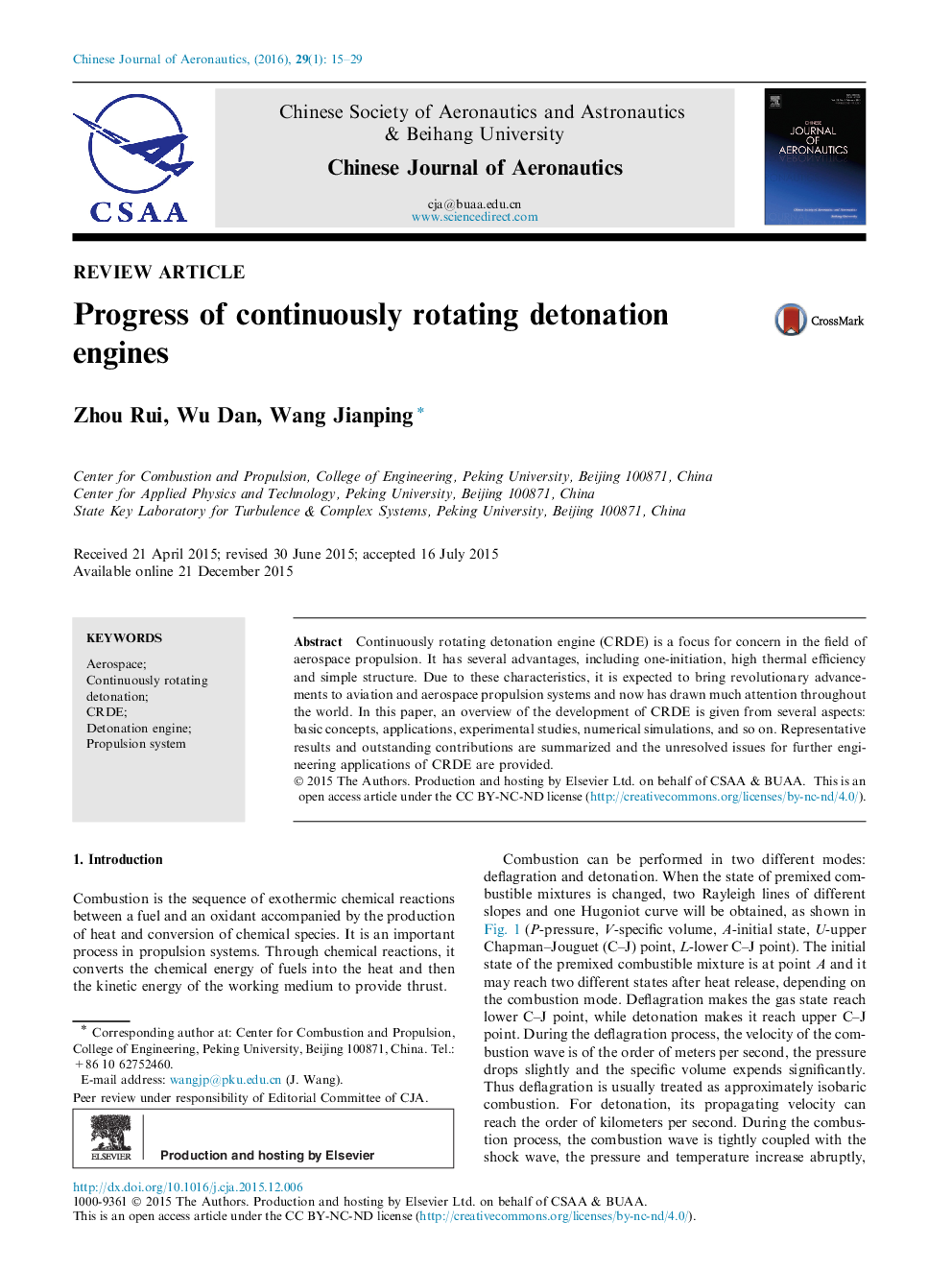 Progress of continuously rotating detonation engines 