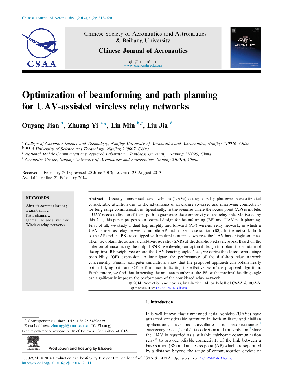 Optimization of beamforming and path planning for UAV-assisted wireless relay networks 