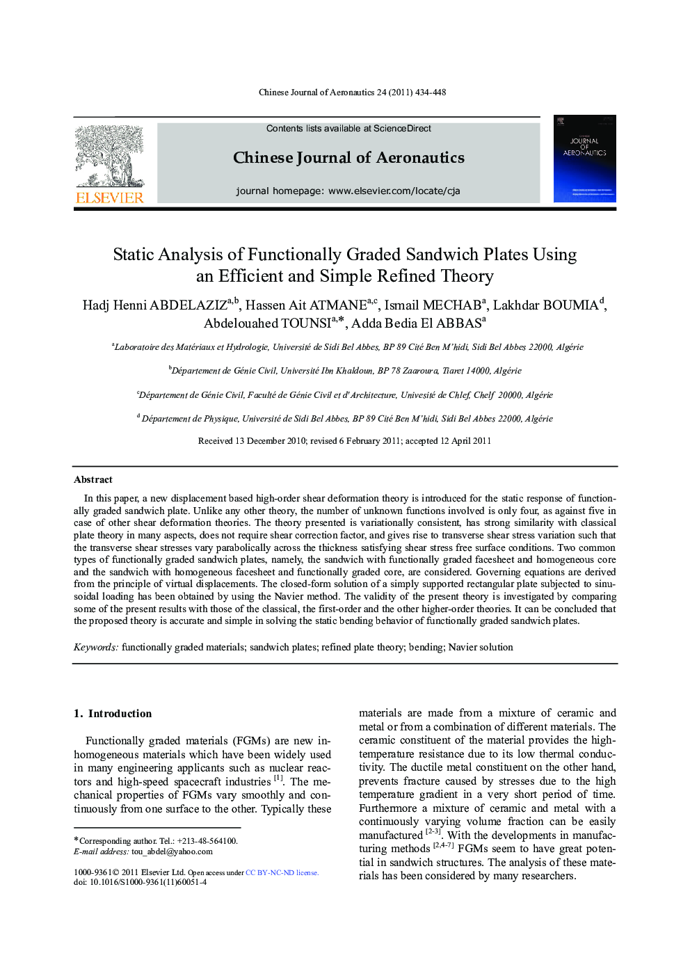 Static Analysis of Functionally Graded Sandwich Plates Using an Efficient and Simple Refined Theory