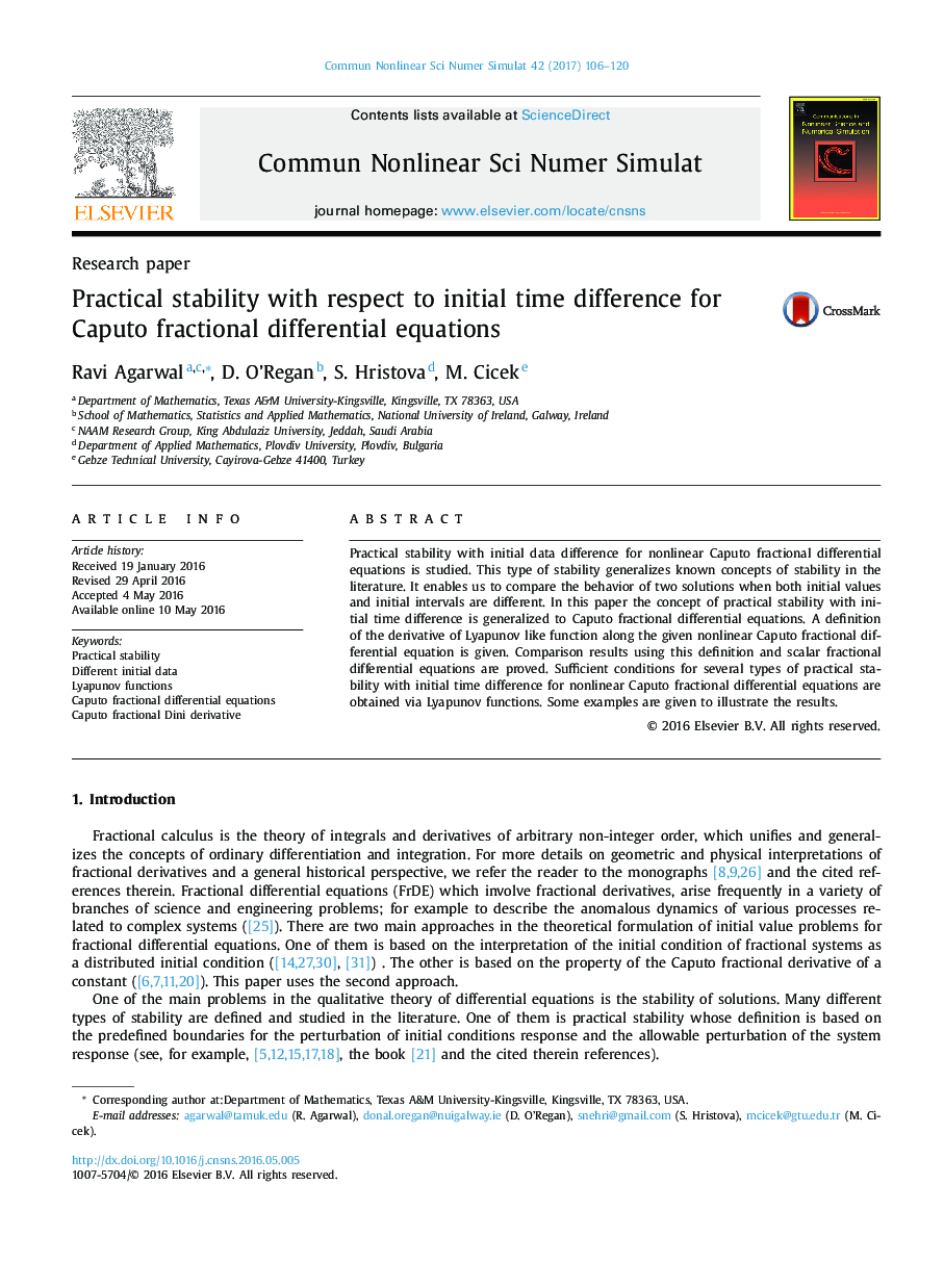 Practical stability with respect to initial time difference for Caputo fractional differential equations
