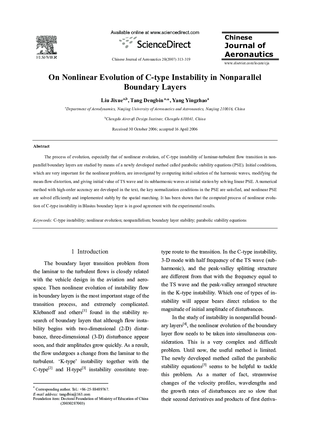 On Nonlinear Evolution of C-type Instability in Nonparallel Boundary Layers 