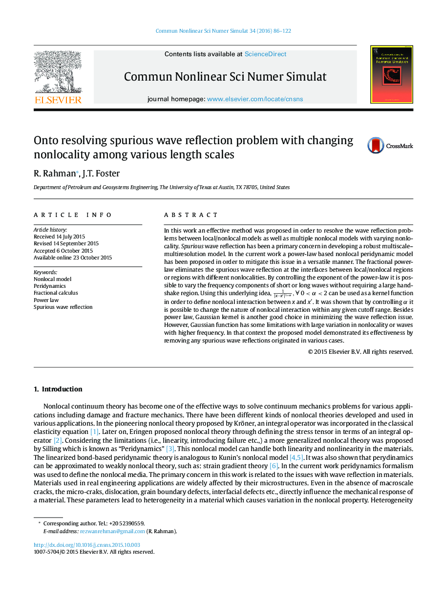 Onto resolving spurious wave reflection problem with changing nonlocality among various length scales