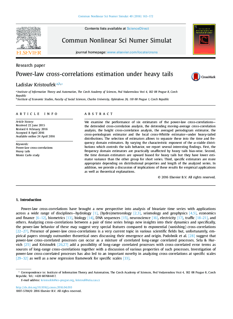 Power-law cross-correlations estimation under heavy tails