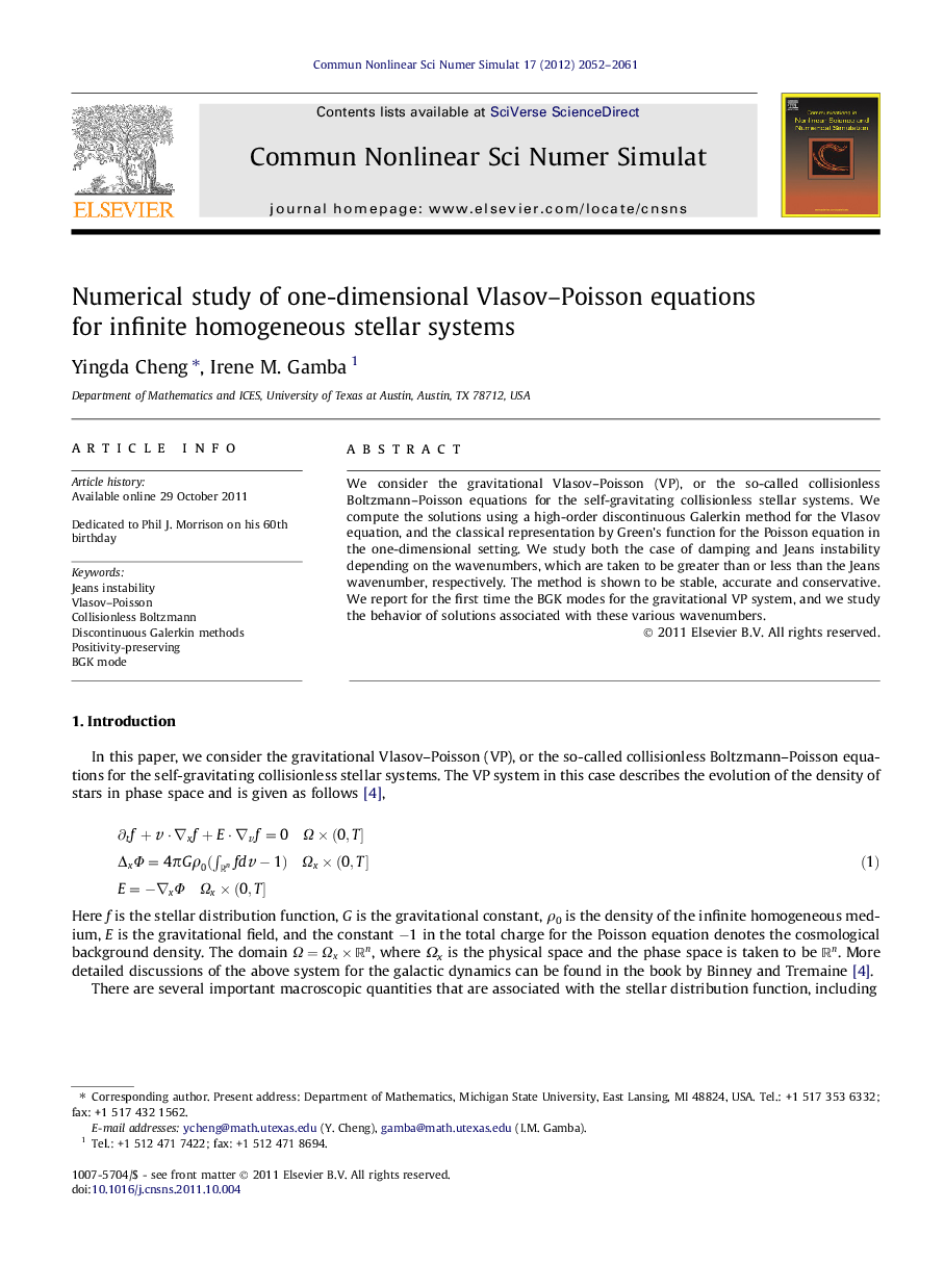 Numerical study of one-dimensional Vlasov–Poisson equations for infinite homogeneous stellar systems