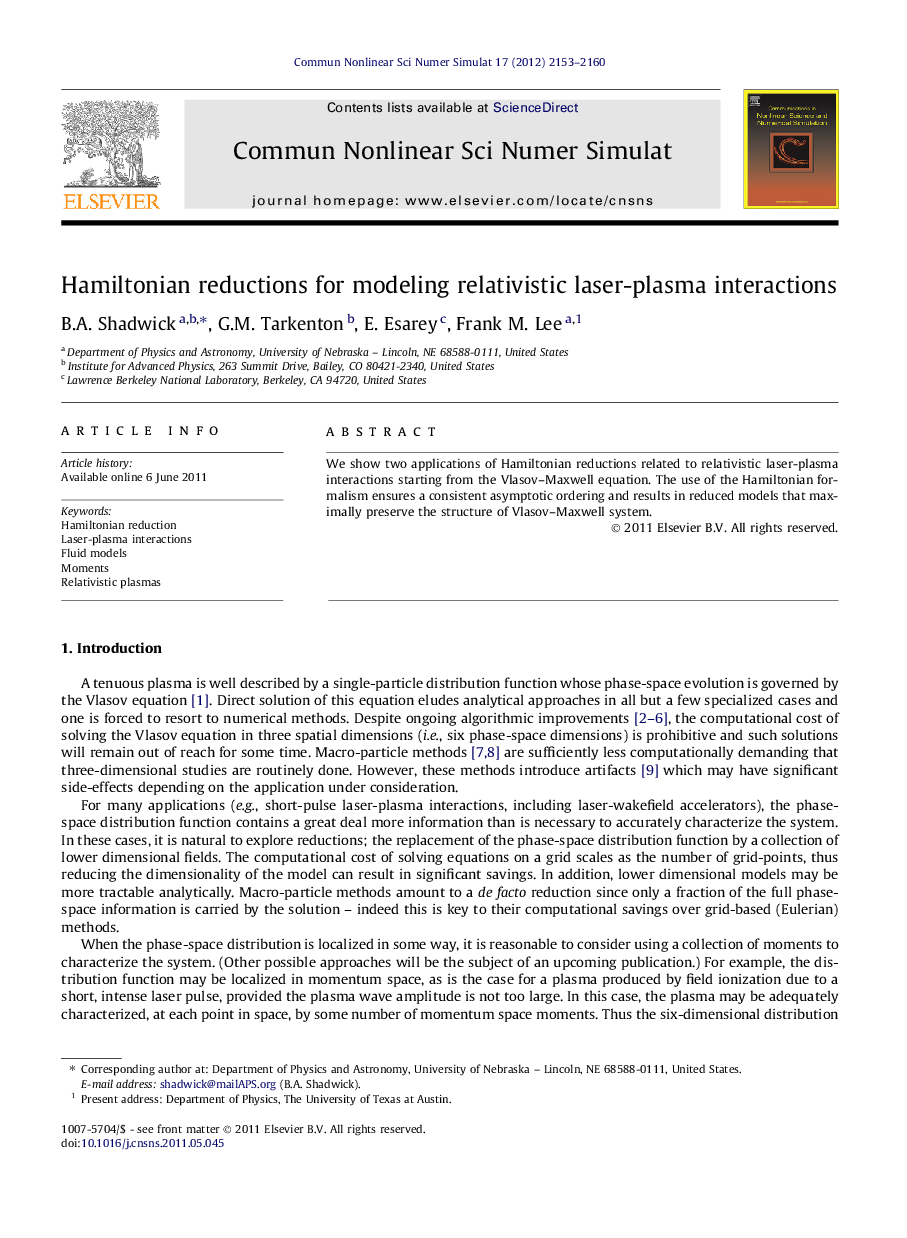 Hamiltonian reductions for modeling relativistic laser-plasma interactions