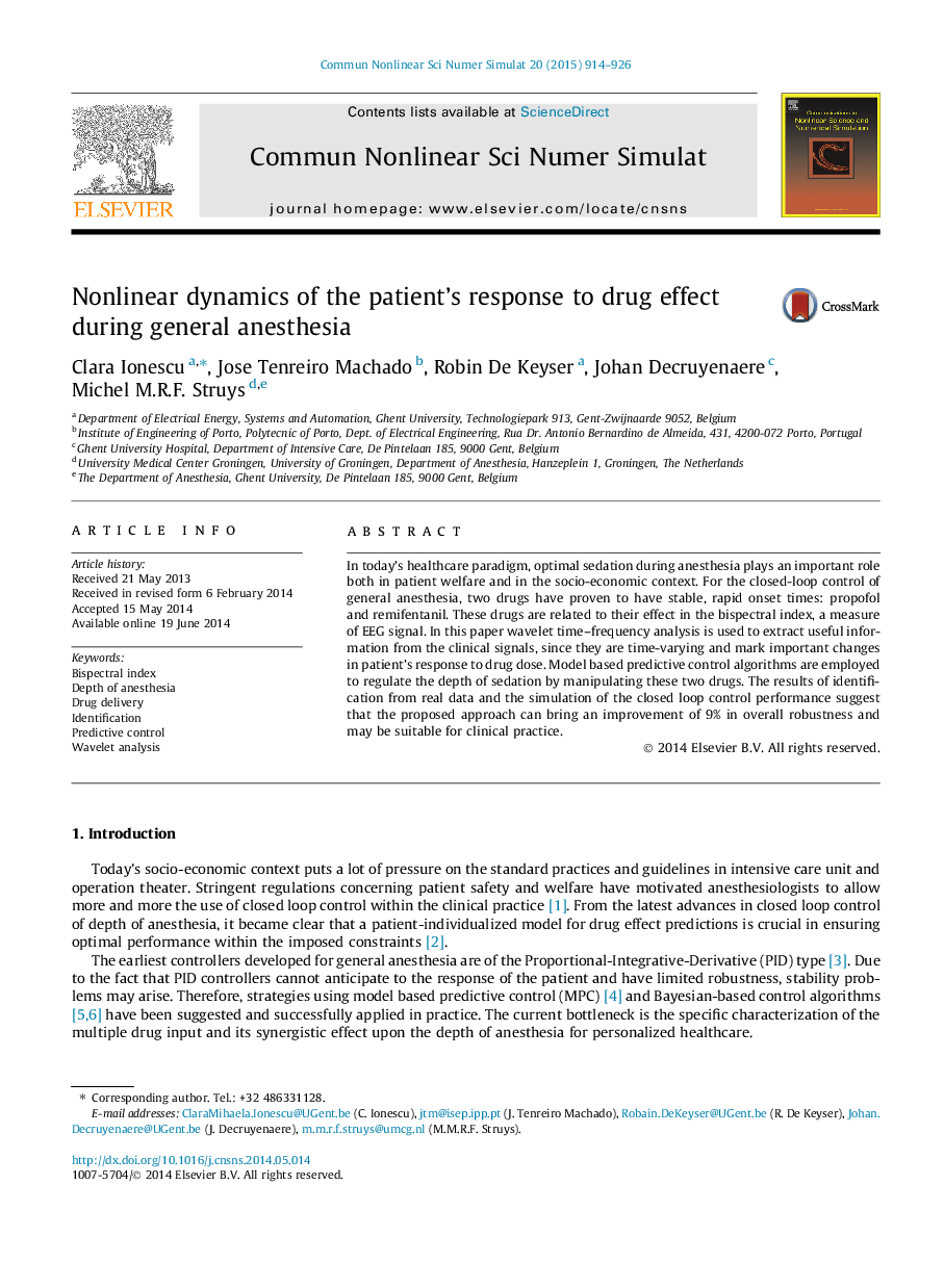 Nonlinear dynamics of the patient’s response to drug effect during general anesthesia