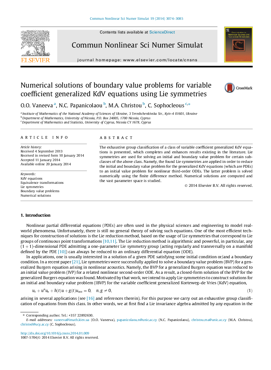 Numerical solutions of boundary value problems for variable coefficient generalized KdV equations using Lie symmetries