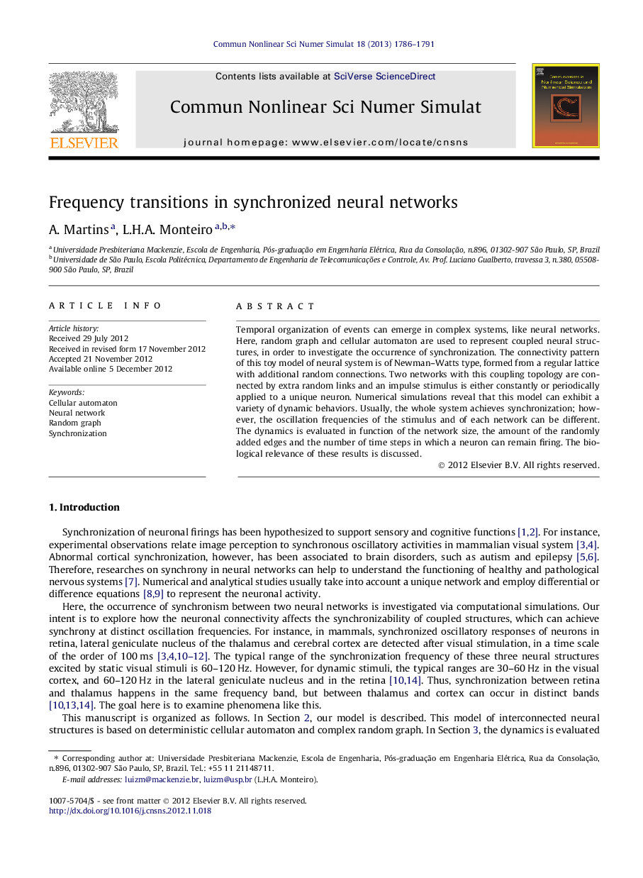 Frequency transitions in synchronized neural networks