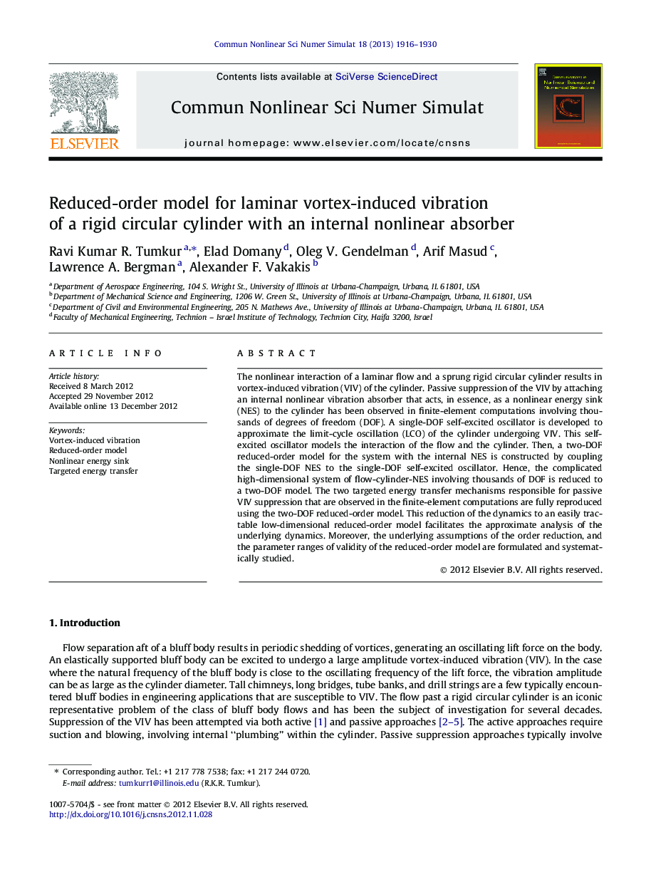 Reduced-order model for laminar vortex-induced vibration of a rigid circular cylinder with an internal nonlinear absorber