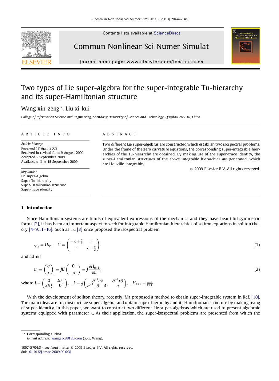 Two types of Lie super-algebra for the super-integrable Tu-hierarchy and its super-Hamiltonian structure
