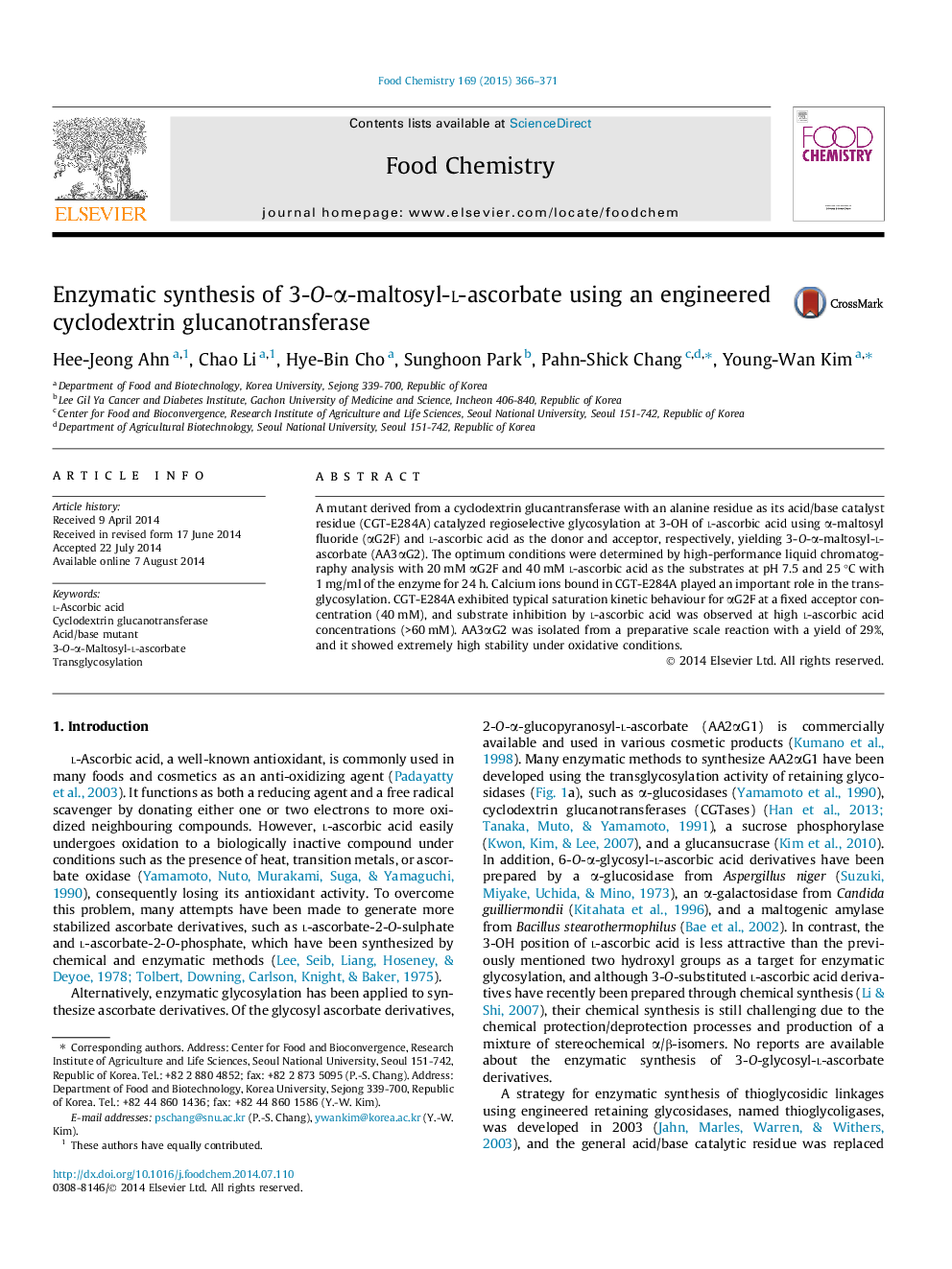 Enzymatic synthesis of 3-O-Î±-maltosyl-l-ascorbate using an engineered cyclodextrin glucanotransferase