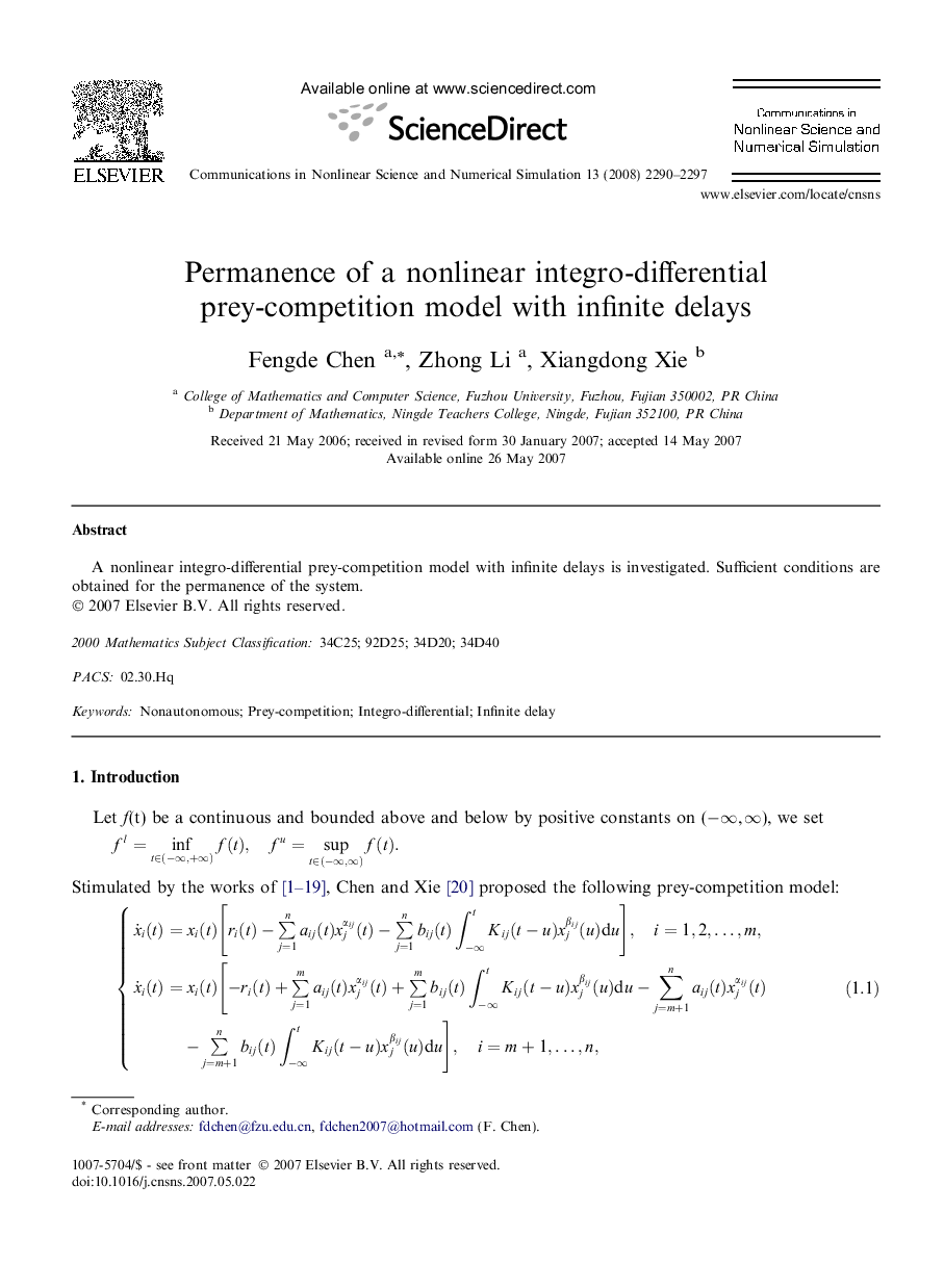 Permanence of a nonlinear integro-differential prey-competition model with infinite delays