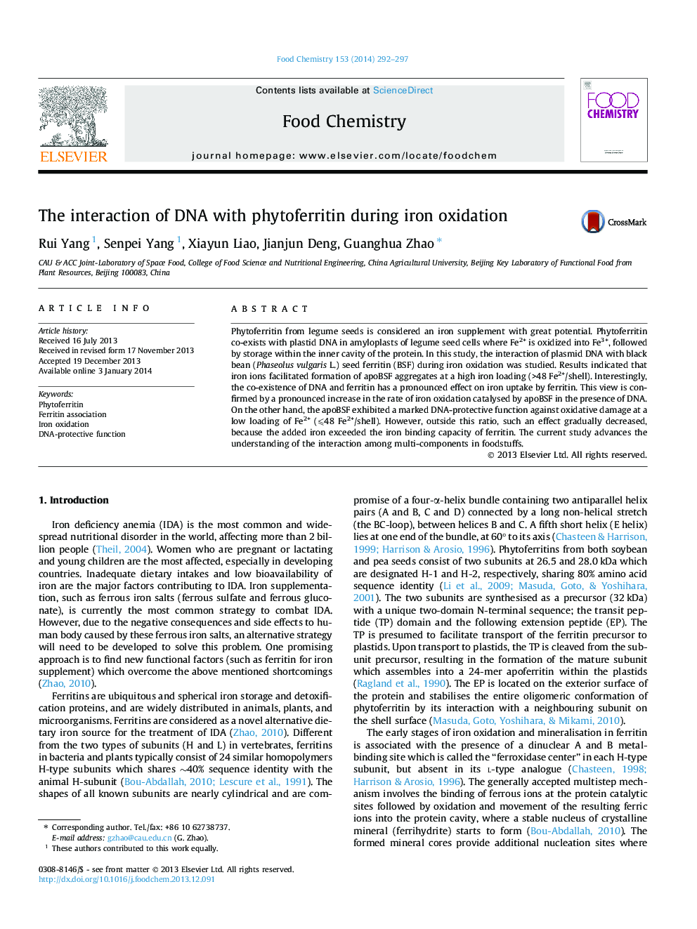 The interaction of DNA with phytoferritin during iron oxidation