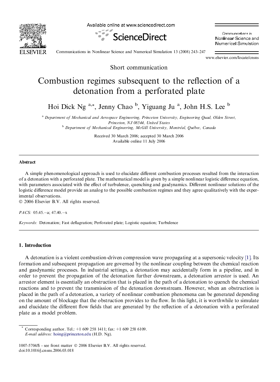 Combustion regimes subsequent to the reflection of a detonation from a perforated plate