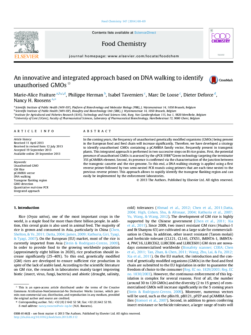 An innovative and integrated approach based on DNA walking to identify unauthorised GMOs