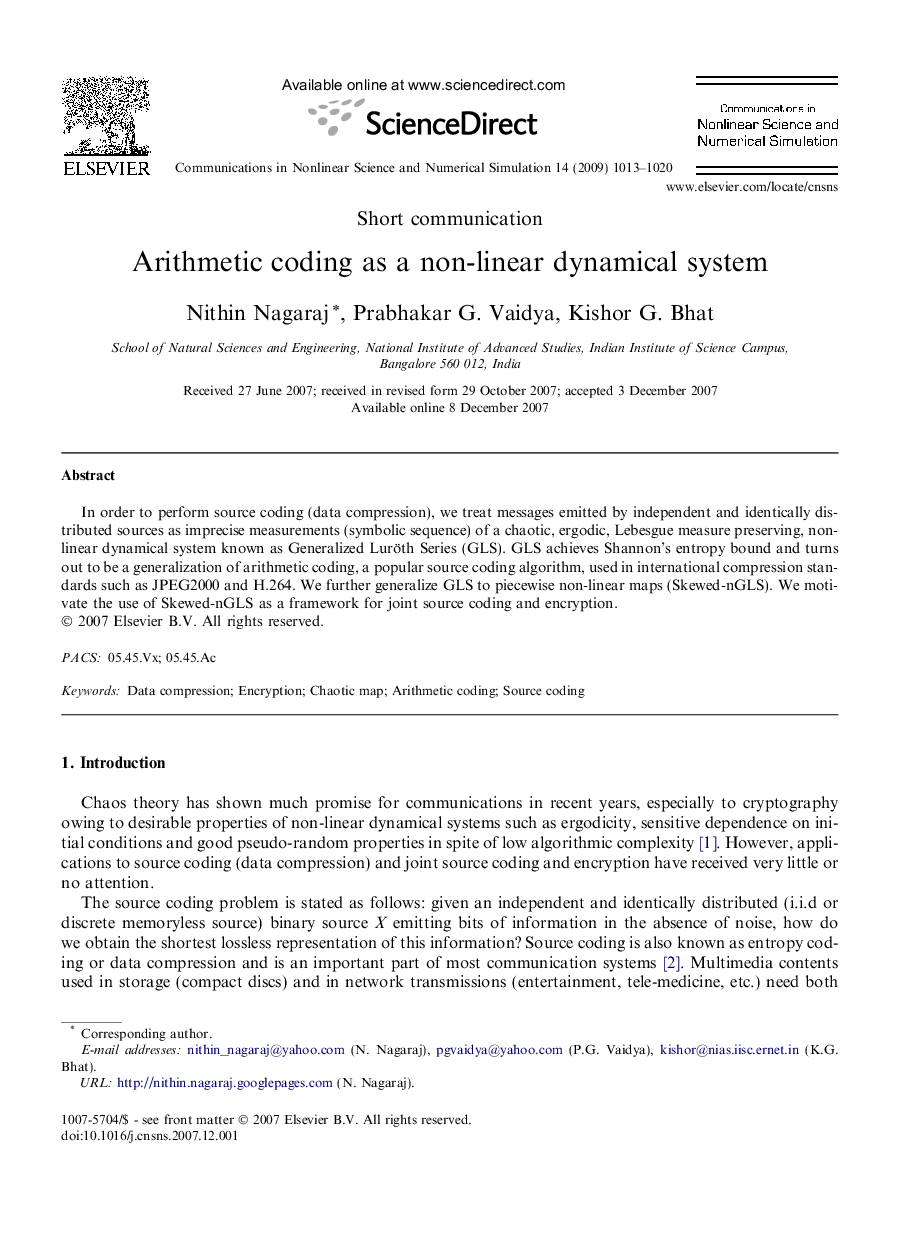 Arithmetic coding as a non-linear dynamical system