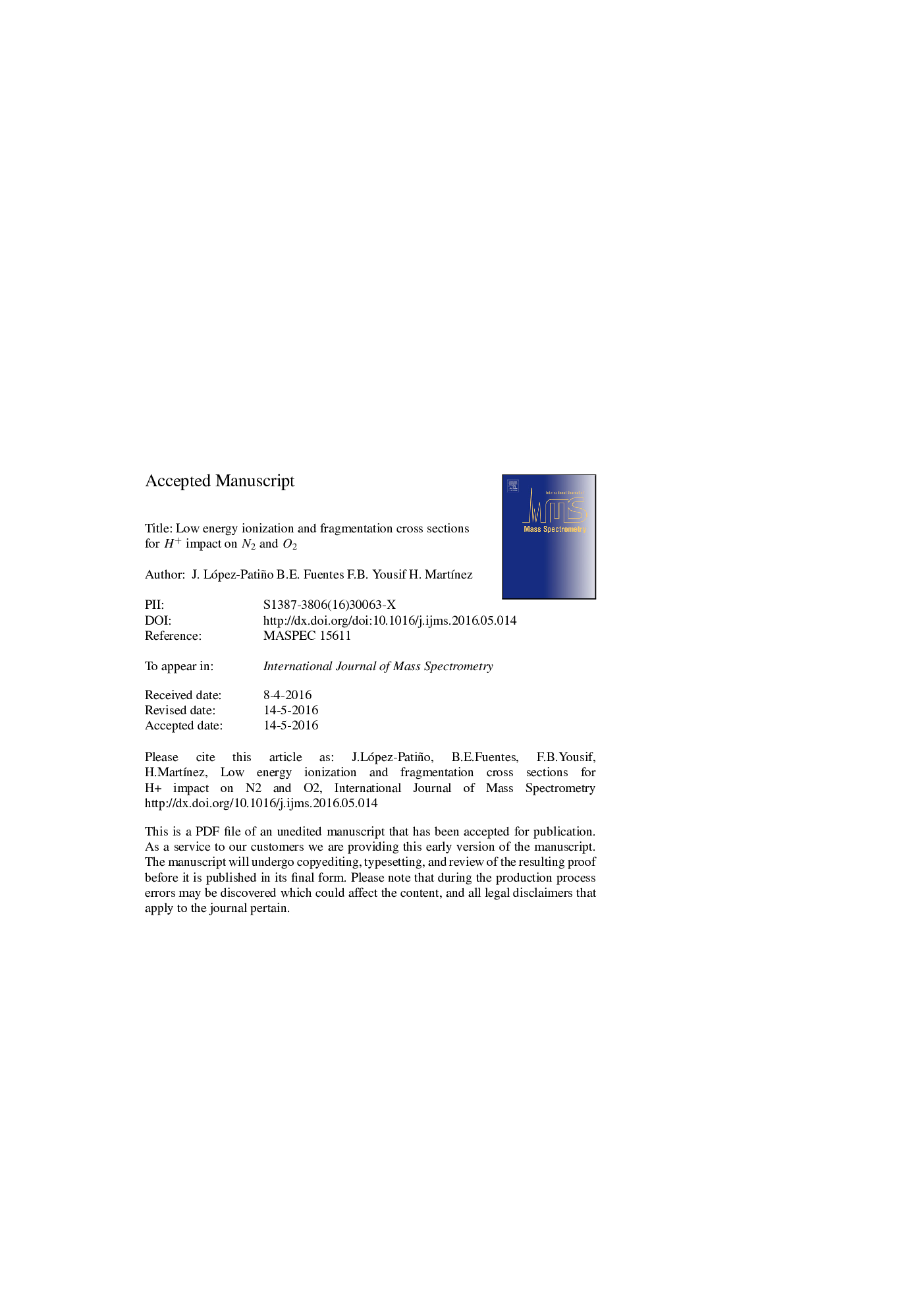 Low energy ionization and fragmentation cross sections for H+ impact on N2 and O2