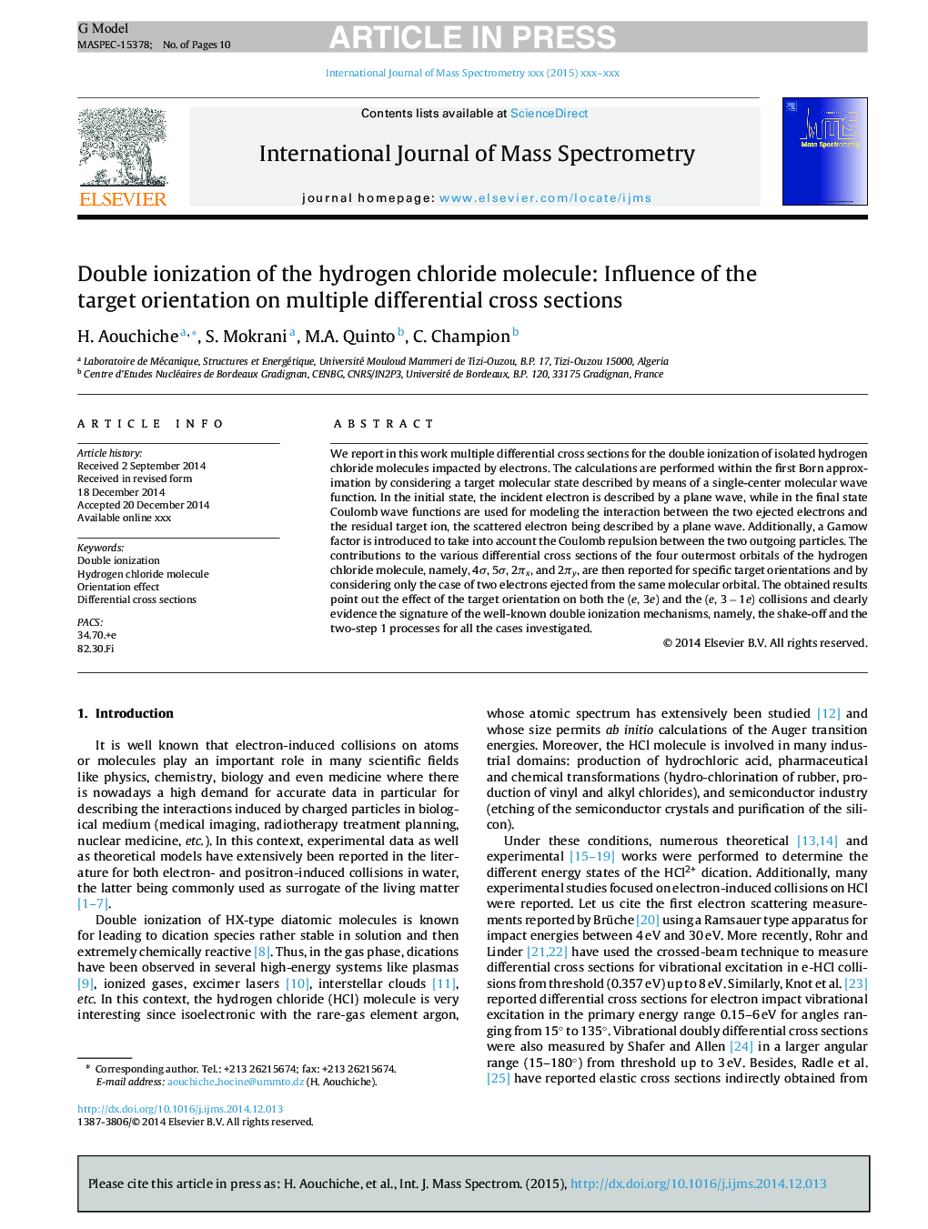 Double ionization of the hydrogen chloride molecule: Influence of the target orientation on multiple differential cross sections