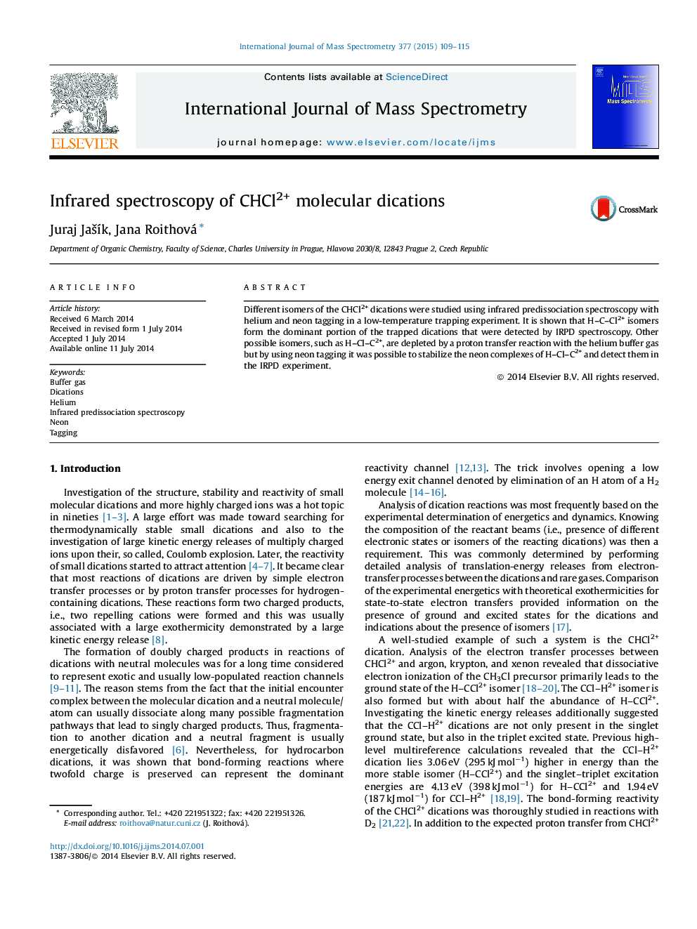 Infrared spectroscopy of CHCl2+ molecular dications