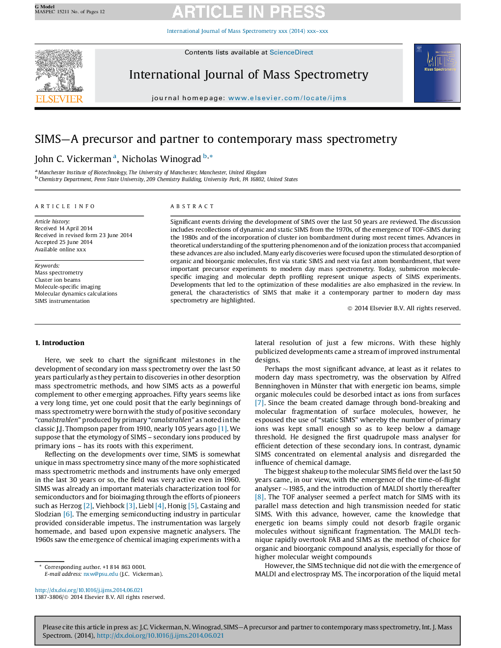 SIMS-A precursor and partner to contemporary mass spectrometry