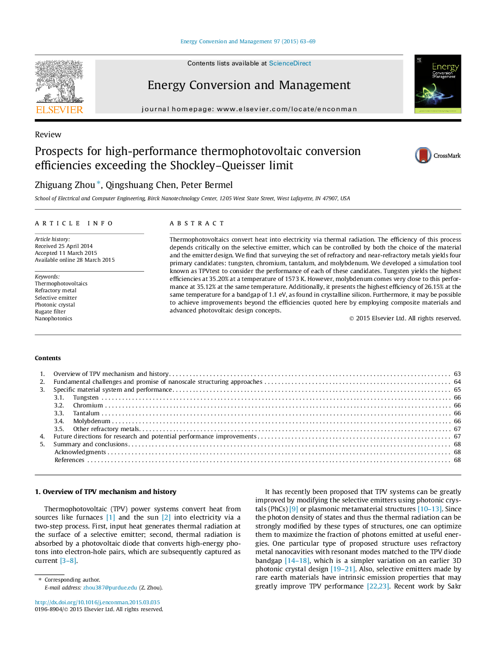 Prospects for high-performance thermophotovoltaic conversion efficiencies exceeding the Shockley–Queisser limit